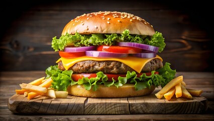 Double Cheeseburger with Crispy Fries