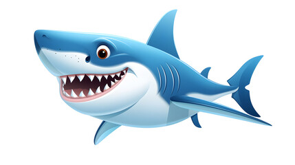 Cheerful Shark Cartoon Vector Illustration for Kids Design Projects