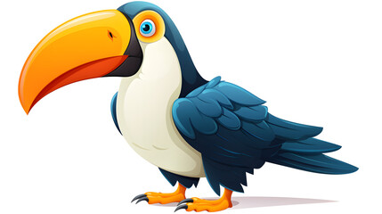 Cheerful Toucan Cartoon in Vector Form, Perfect for Children's Books and Animal-Themed Designs