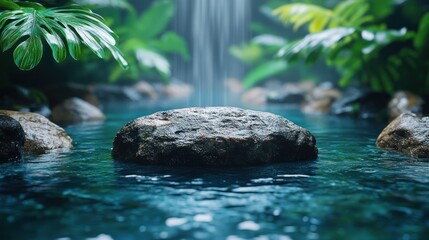Fototapeta premium Tropical Waterfall Nature Scene