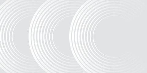 Abstract white glowing geometric lines on gray background. Modern shiny blue circle lines pattern. Futuristic technology concept. Suit for cover, poster,