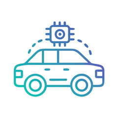 Autonomous Car Representing AI-Driven Vehicle and Self-Driving Technology Icon
