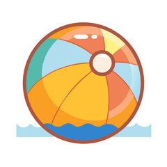 Obraz premium Beach Ball Icon Representing Summer Fun and Seaside Recreation