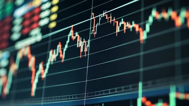 Dynamic financial market analysis showing fluctuations in stock prices over time