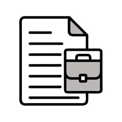 Business Document with Briefcase Icon Representing Professional Agreement and Corporate Documentation