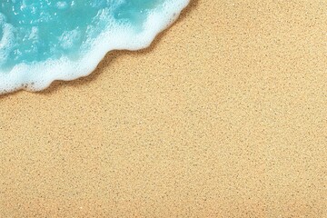 Close Up Of Gentle Wave On Light Beige Sand Beach