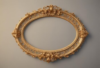 Gilded oval floral frame encircles a regal crest ,  clipart,  art