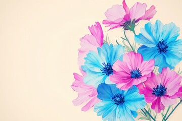 Obraz premium Pastel colored flowers in a delicate arrangement.