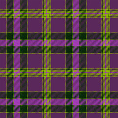 Scottish plaid seamless pattern with green and purple