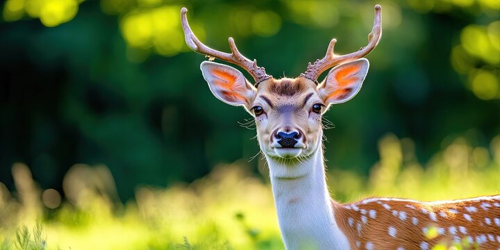 persian fallow deer in its natural forest habitat - Powered by Adobe