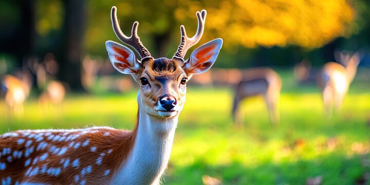 persian fallow deer in its natural forest habitat