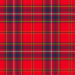 Scottish plaid seamless pattern with apple green and red