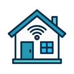 Smart House with Wi-Fi Representing AI Home Automation and Connectivity