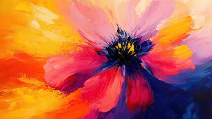 flower acrylic painting design