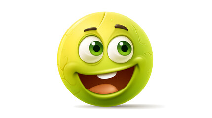 Fototapeta premium Detailed Cartoon Vector Illustration of a Creative Tennis Ball Design for Sports Marketing