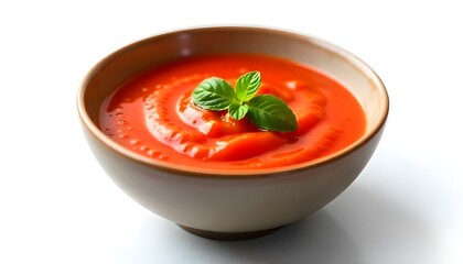 Bowl with Cocktail sauce isolated on white background