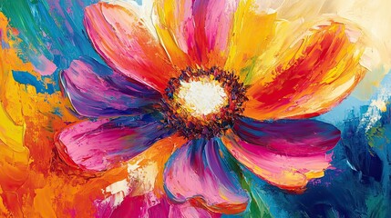 flower acrylic painting design
