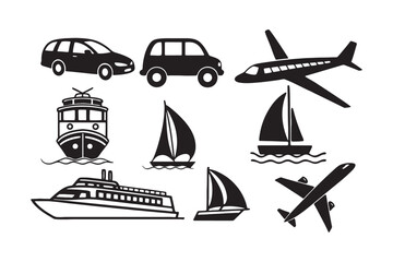 Transport & Vehicle Icon Set – Modern Mobility Symbols