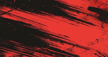 Abstract red and black textured background with dynamic brush strokes.