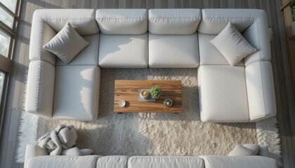 Modern Sectional Sofa in Bright Living Room Interior Design