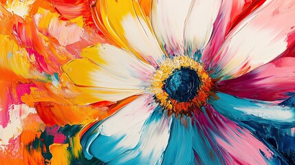 flower acrylic painting design