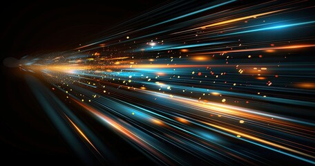 Dynamic abstract light streaks representing speed and energy.