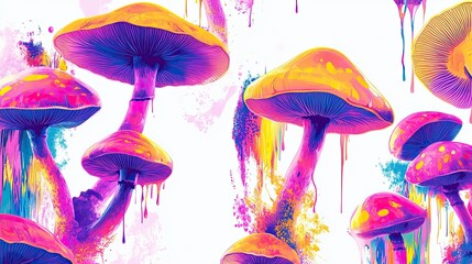 vector illustration of a colorful ink splashes