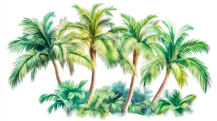 summer palm tree tropical paradise isolated design