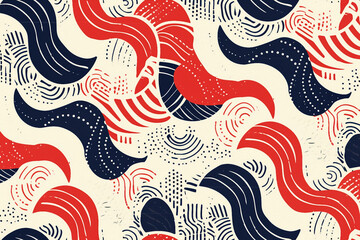 Vintage generative ai depiction of a retro minimalistic pattern with bold shapes and earthy colors for creative designs