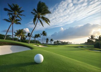 Fototapeta premium golf ball on the golf course