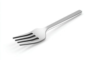 Hyper-realistic 3D fork icon symbolizing kitchen utensils in minimalist design and isolated on a white background