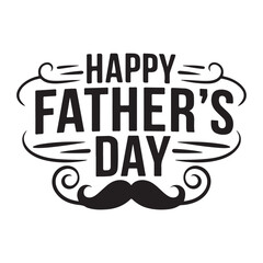 Obraz premium Happy fathers day. Lettering. Holiday calligraphy text. Happy fathers day typography poster. Modern calligraphy logo as fathers day greeting card template. Vector lettering card.