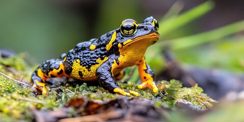 Fototapeta premium photo of yellow bellied toad