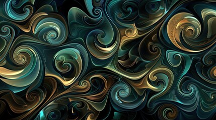 Abstract swirling patterns in rich colors create a dynamic and fluid visual experience.