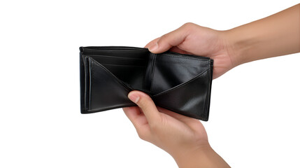 Empty Wallet in Hands Showing Poverty Lack of Money Financial Trouble