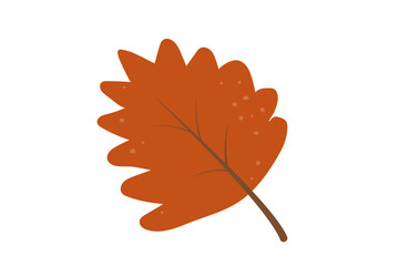 Yellow autumn leaf hand drawn