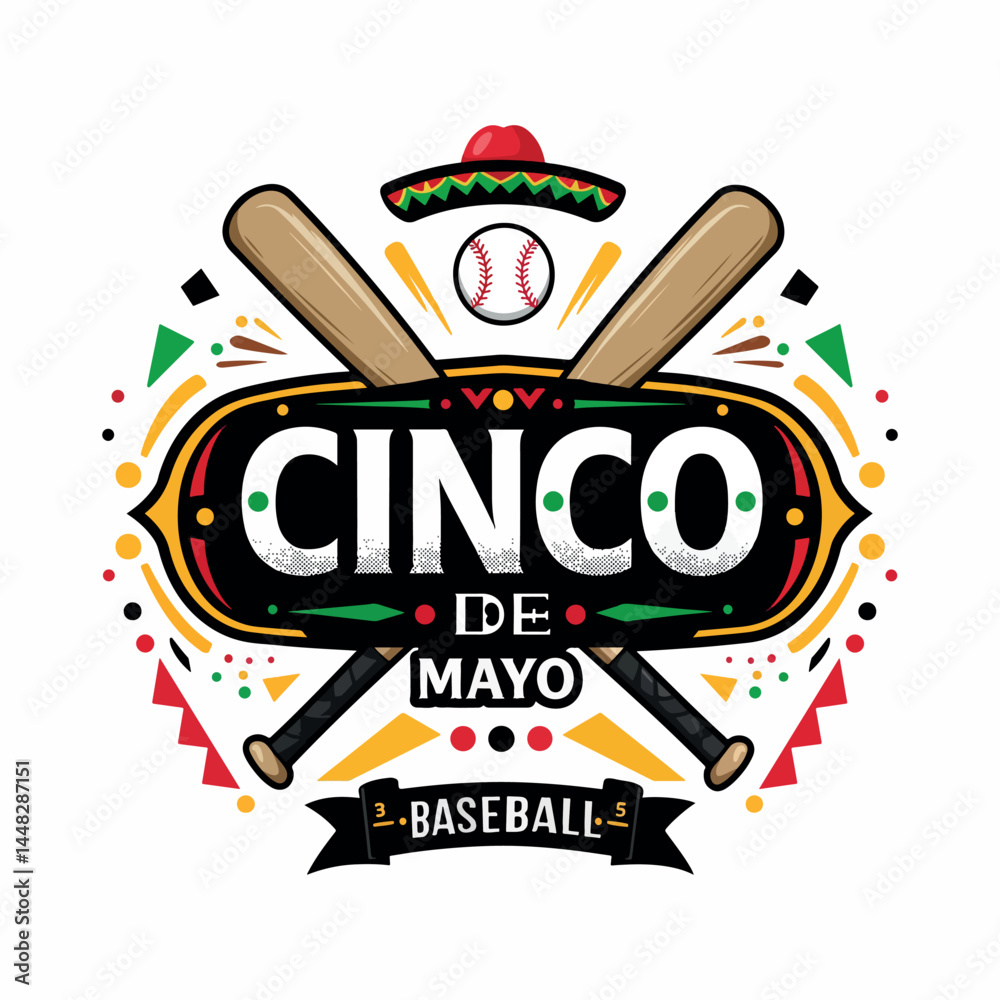 Fototapete cinco de mayo typography font typescript vector tshirt design illustrations