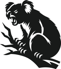 Silhouette of a koala vector