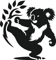 Silhouette of a koala vector