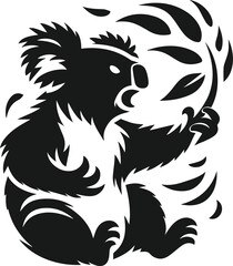 Silhouette of a koala vector