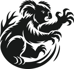 Silhouette of a koala vector