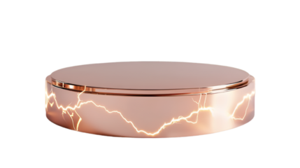 Rose Gold Display Stand with Lightning Cracks Elegant Product Showcase