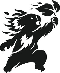 Silhouette of a koala vector