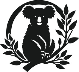 Silhouette of a koala vector