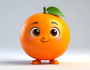 Cute Cartoon Orange Fruit Character