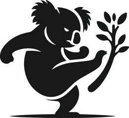 Silhouette of a koala vector
