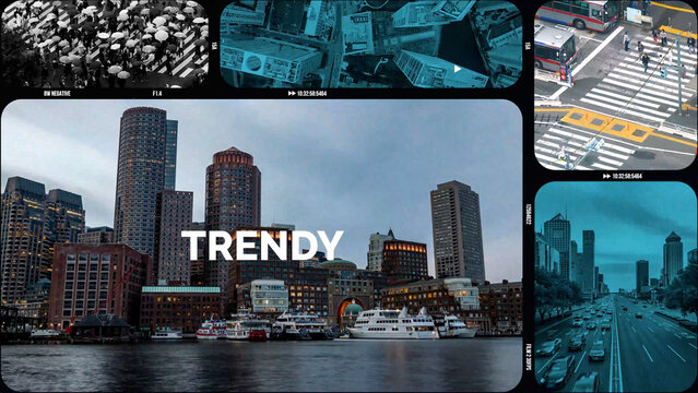 Urban Multiframe Media Opener template contains 29 placeholders, 10 editable text layers and 1 logoholder. Available in 4k.