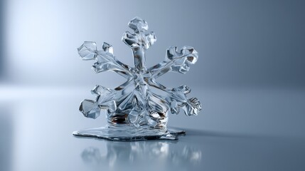 Stunning Crystal Snowflake Melting Design Winter Holiday Season