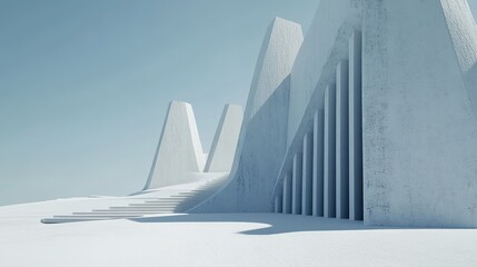 Abstract White Architectural Structure Landscape