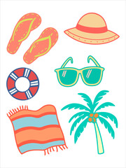 Sumer Beach Icon Set Element